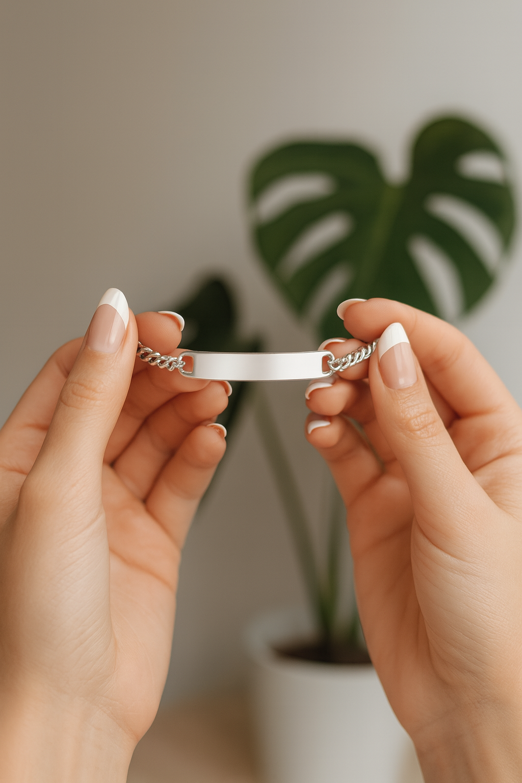 Brazalete Cubano Plateado