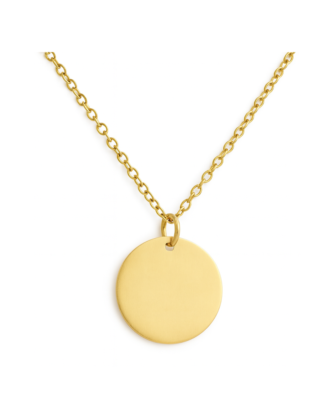 Collar Dorado Con Dije De Disco Personalizable