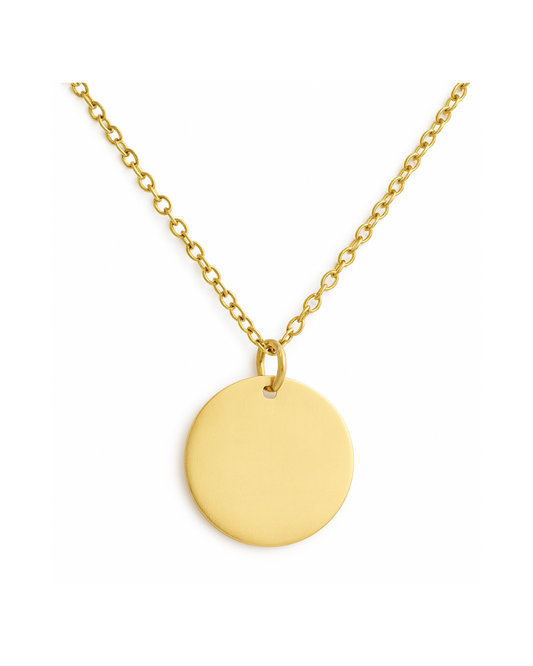 Collar Dorado Con Dije De Disco Personalizable