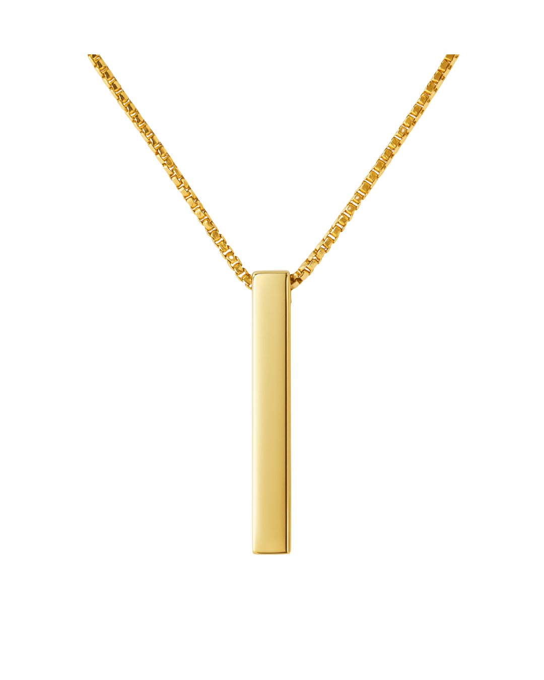 Collar Dorado Con Barra Rectangular