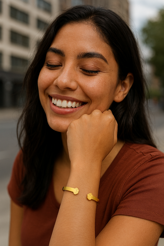 Esclava Patitas Dorada 5mm Personalizada