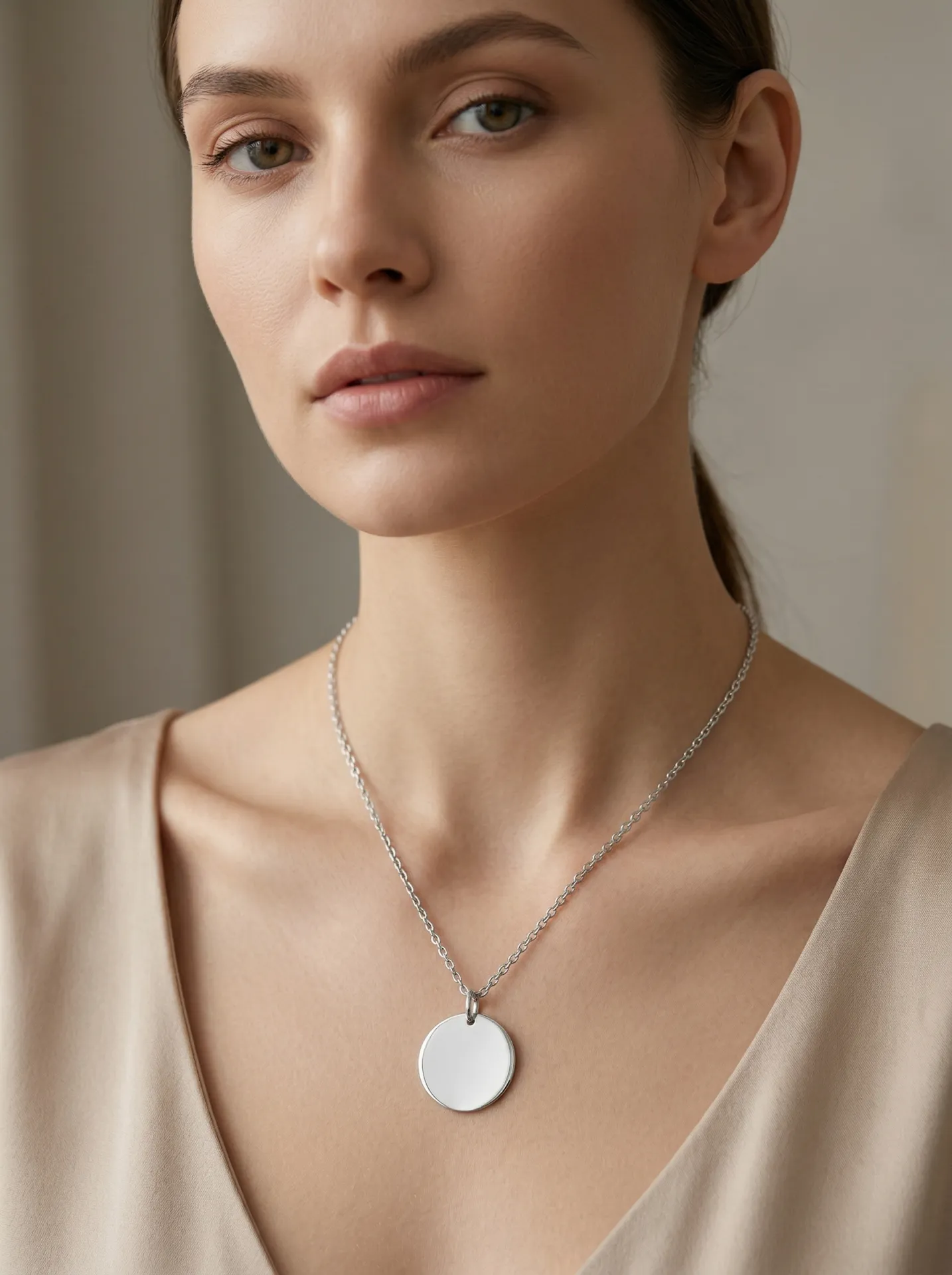 Collar Disco Plateado